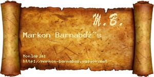 Markon Barnabás névjegykártya